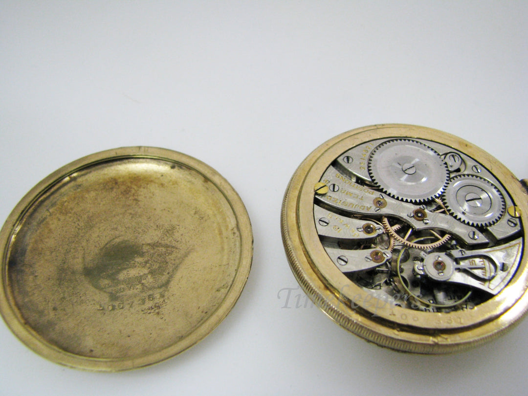 c105 Vintage 1914 Burlington Special Open Face Pocket Watch - Gold Filled