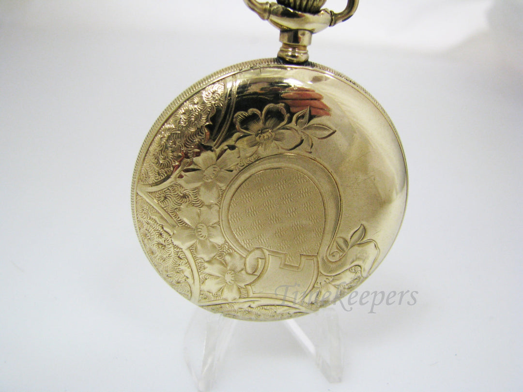 c105 Vintage 1914 Burlington Special Open Face Pocket Watch - Gold Filled