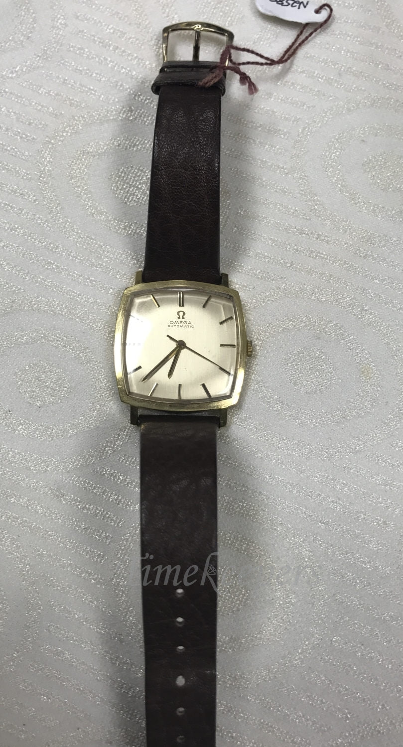 a1018 Vintage Authentic Omega Automatic Classic Square Shape Gold Filled Watch