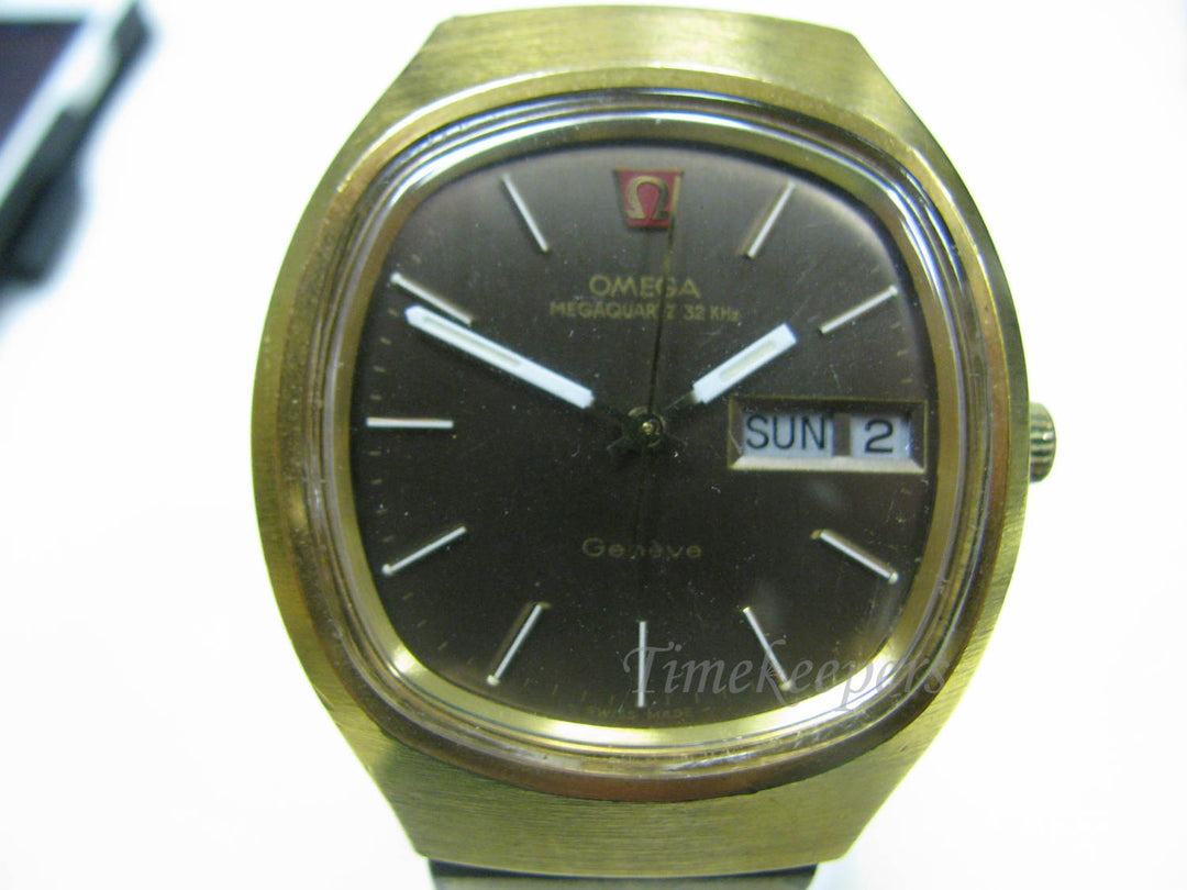 a1031 Vintage 70's 80's Omega Quartz 32 KHz Geneve Gold Filled 8 Jewels Watch
