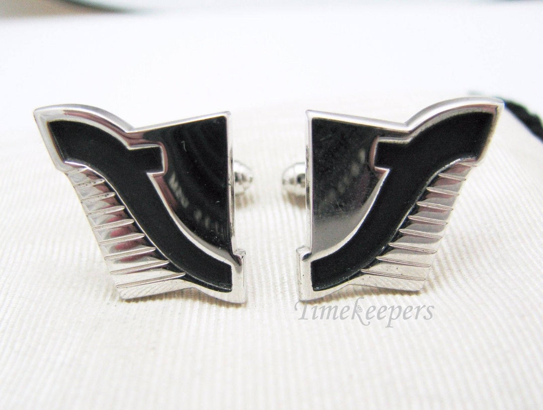 a415 Vintage Silver tone Cuff links by Anson