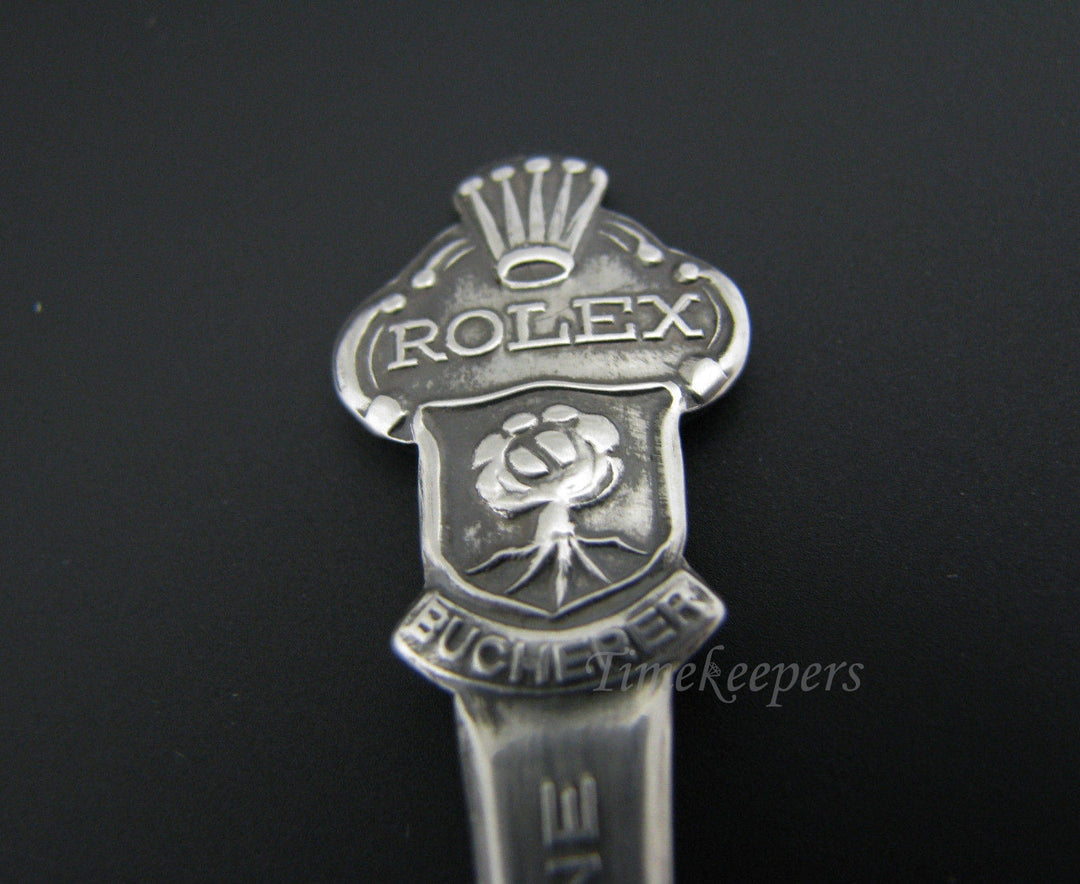 a302 Vintage Collectible Silver Tone Rolex Lucerne Souvenier Spoon CB