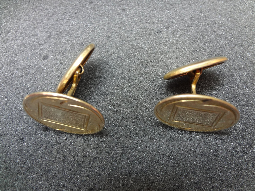 a1059 Vintage Oval Cuff links by HWKCO