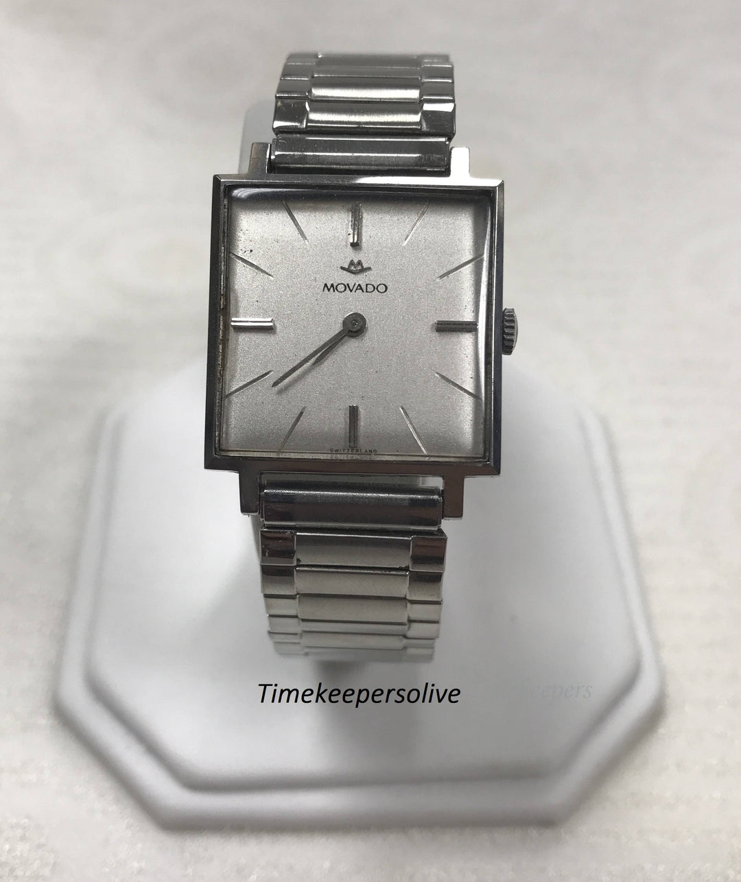 a029 Vintage Original Movado Switzerland Silver Tone Stretch Link Band Wrist Watch