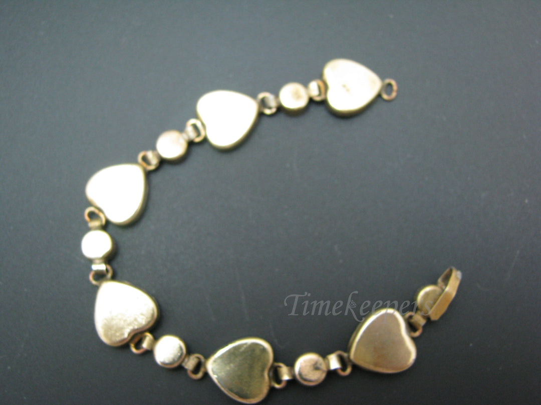 c233 Lovely Vintage, Colorful Micro Mosaic Heart Link Bracelet