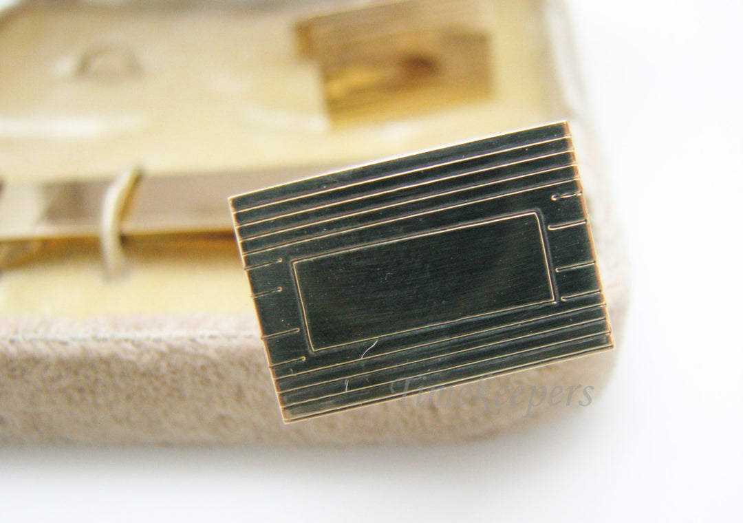 c215 Vintage 12k Gold Filled, Etched Stripes, Tie Bar and Cuff Link Set In box