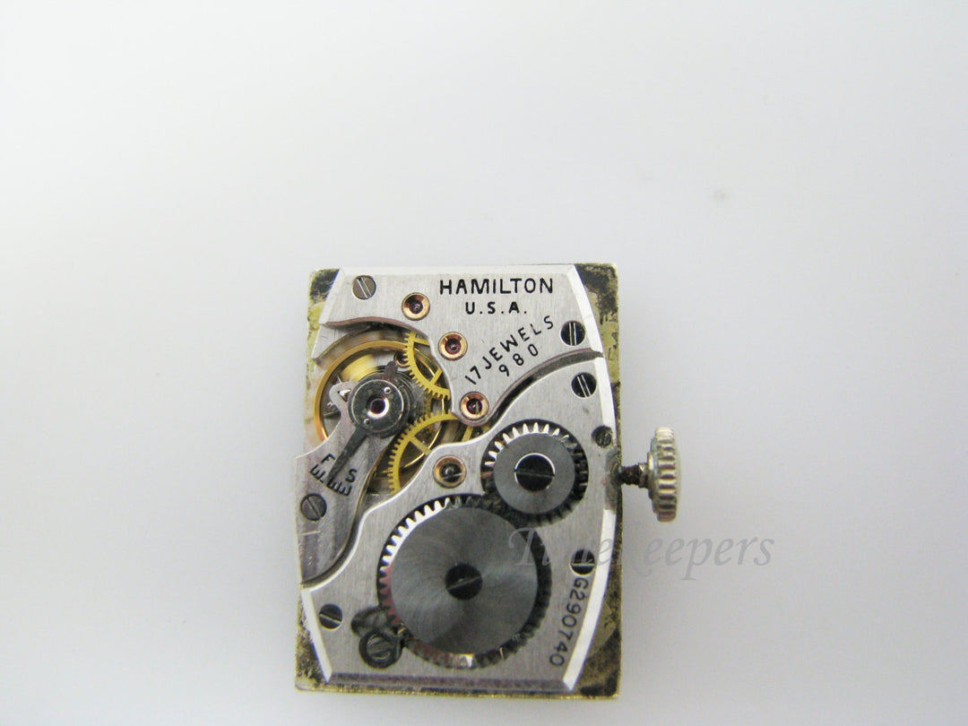 c553 Very Nice Vintage 1930's or 40's 14k WG Hamilton Diamond Numeral Watch