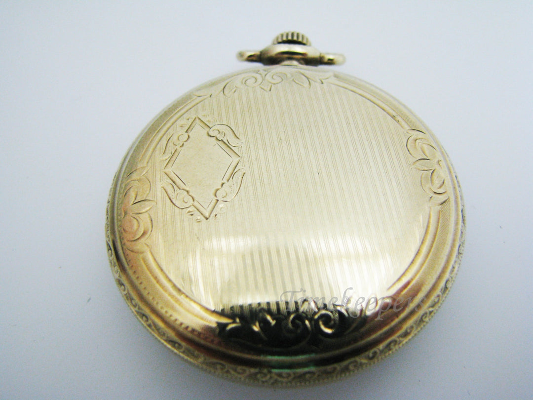 c630-1 Handsome Vintage 1921 Gold Filled Elgin Pocket Watch