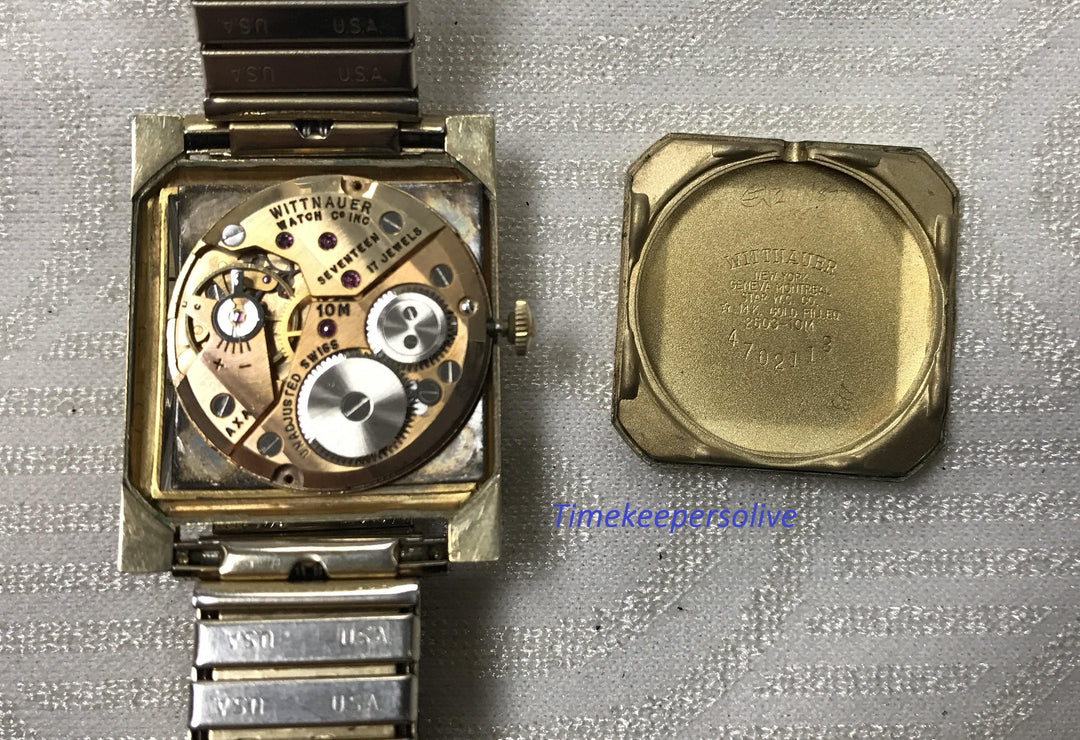 c173 Vintage Original Wittnauer Gold Tone 14K Gold filled 17 J Mechanical Wrist Watch