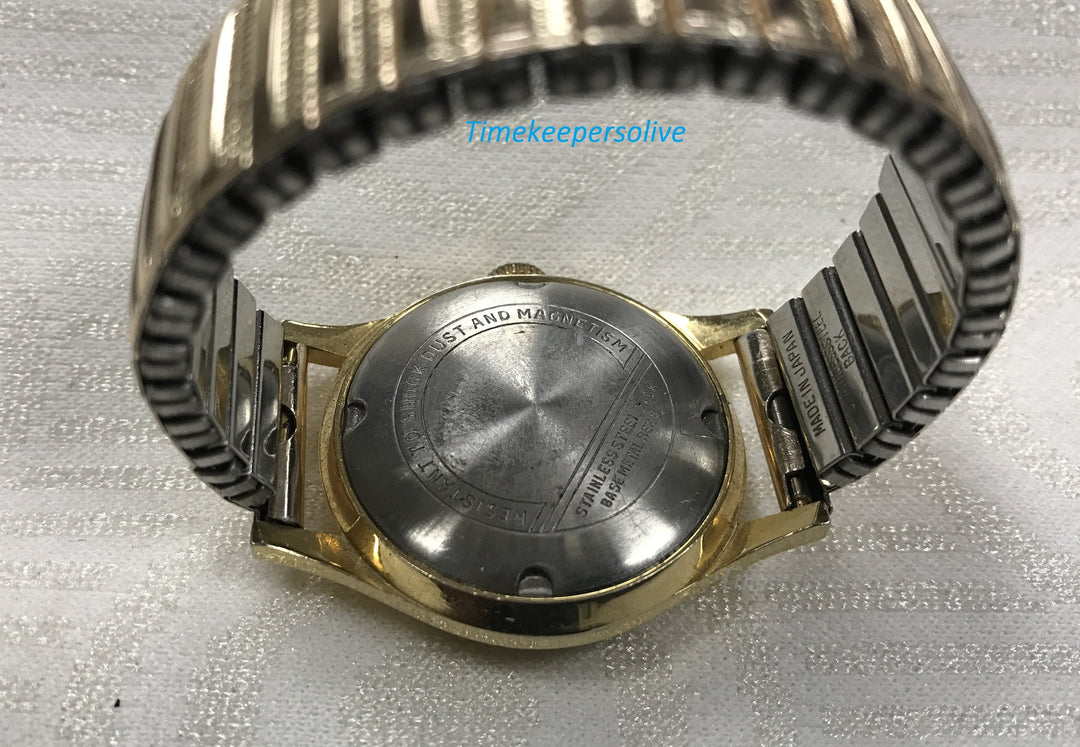 c129 Vintage Unique Original Arne Guisse Gold Tone 17 J Incabloc Wrist Watch