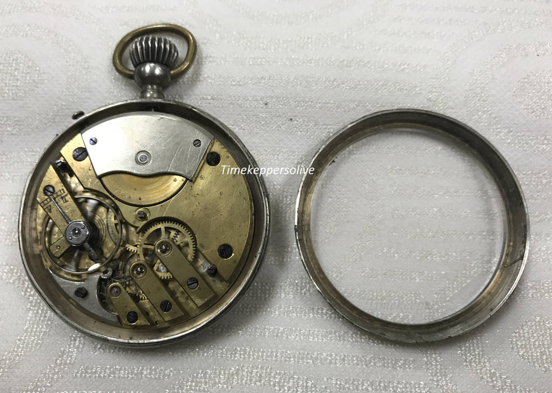 c313 Handsome Antique 1890s Silver 15 Jewels Working Pocket Watch