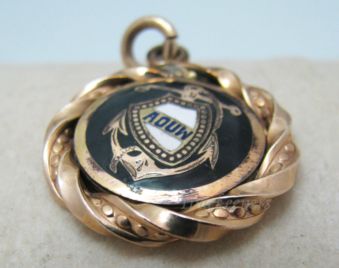 c154 Vintage Ancient Order of United Workmen Enameled Medallion