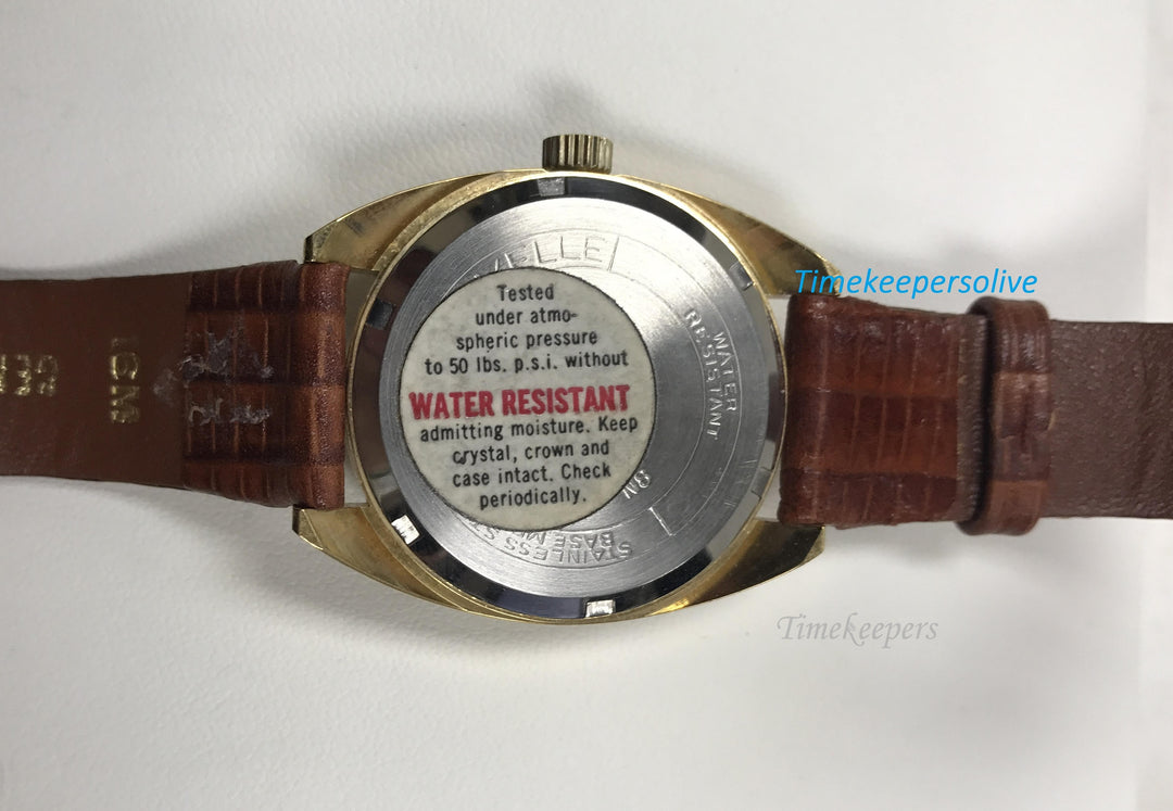 c436 Vintage Original Caravelle Water Resistant Stainless Mechanical Mens Wrist Watch