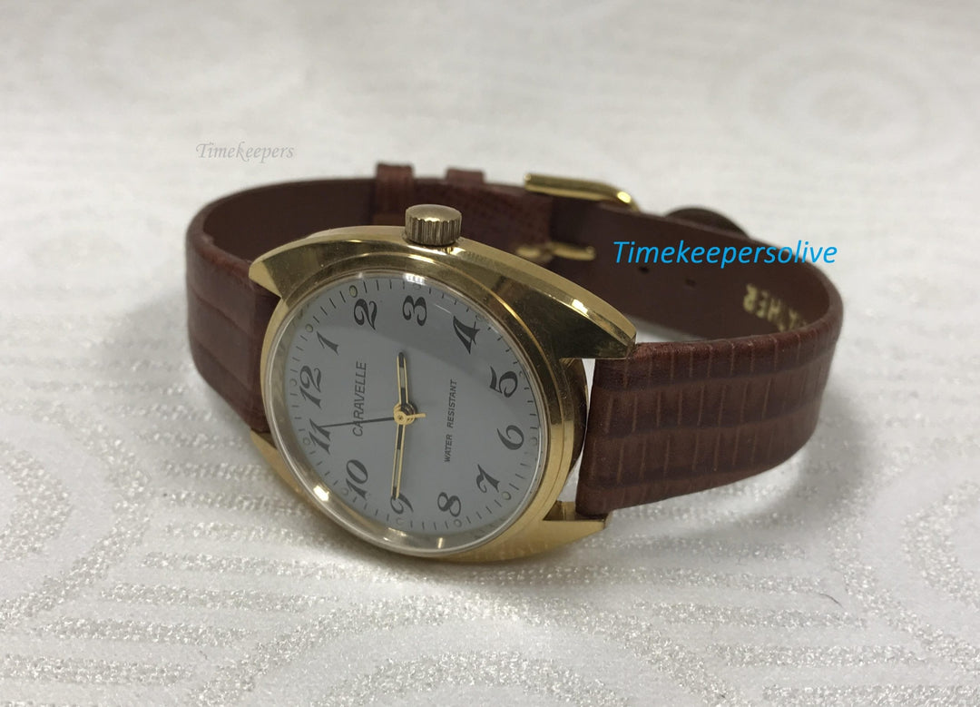 c436 Vintage Original Caravelle Water Resistant Stainless Mechanical Mens Wrist Watch
