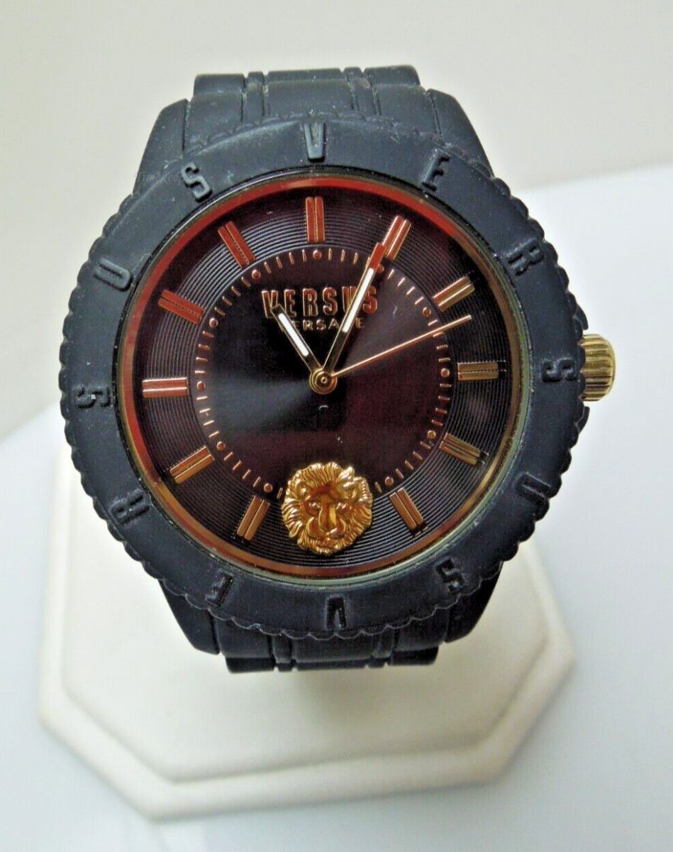 s882 Versus Versace Men's dress watch. 42mm Japan Stainless Steel Silicone Lion Strap Watch  VSPOY0118