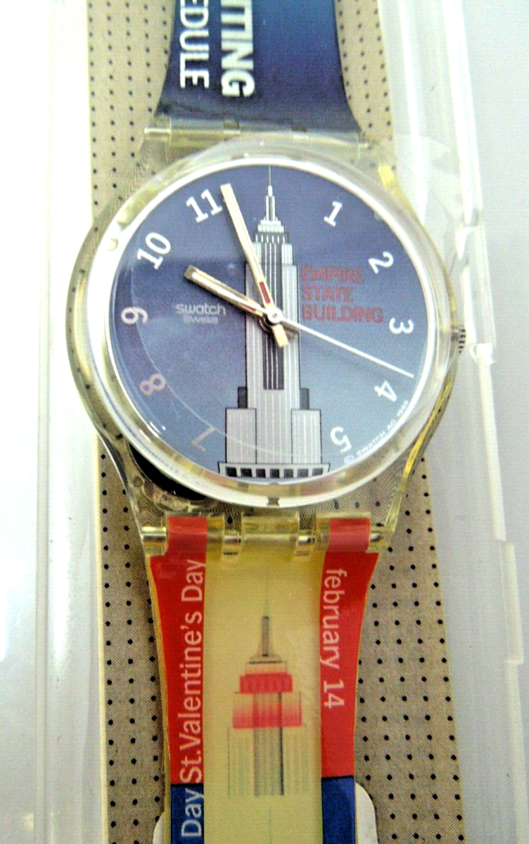 s756 Swatch - Empire State Building Watch GK309 New York City Lighting Schedule