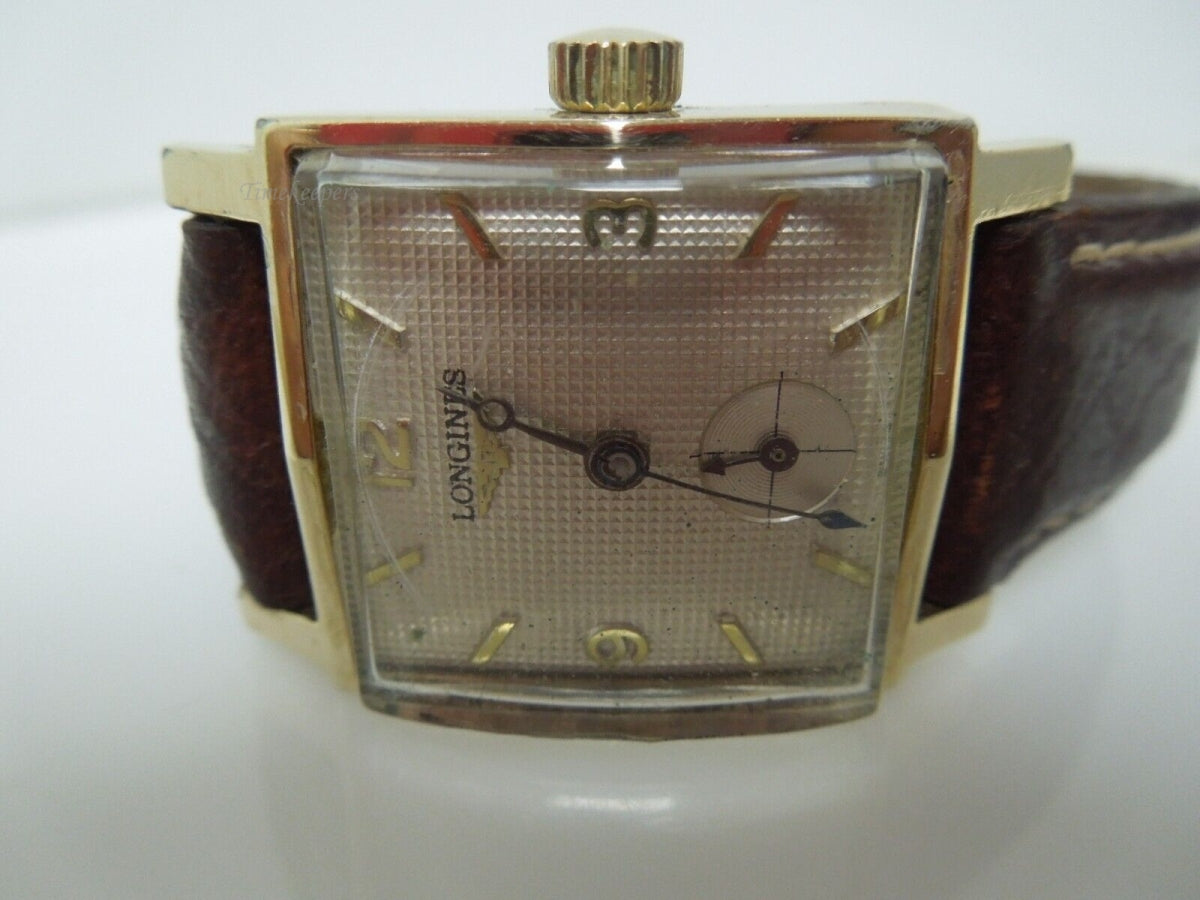 s546 1953 LONGINES Gents Waffle Dial Vintage Dress Watch