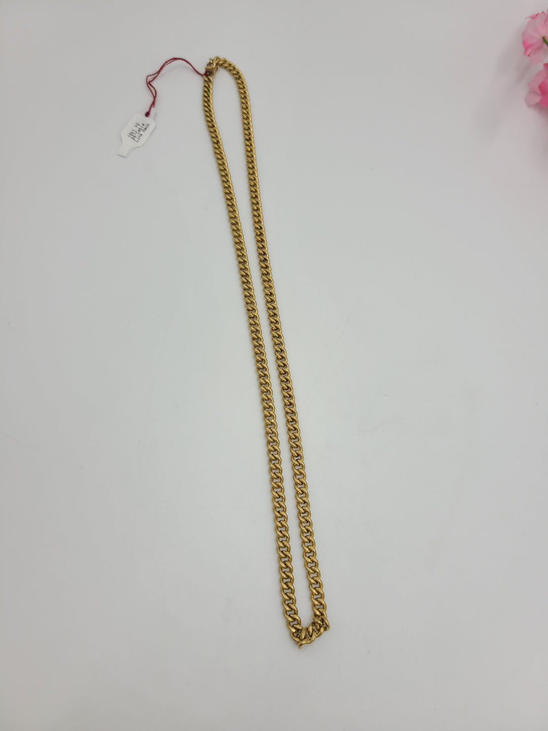 k732 Sturdy Unisex 10kt Yellow Gold 24" Cable Link Necklace