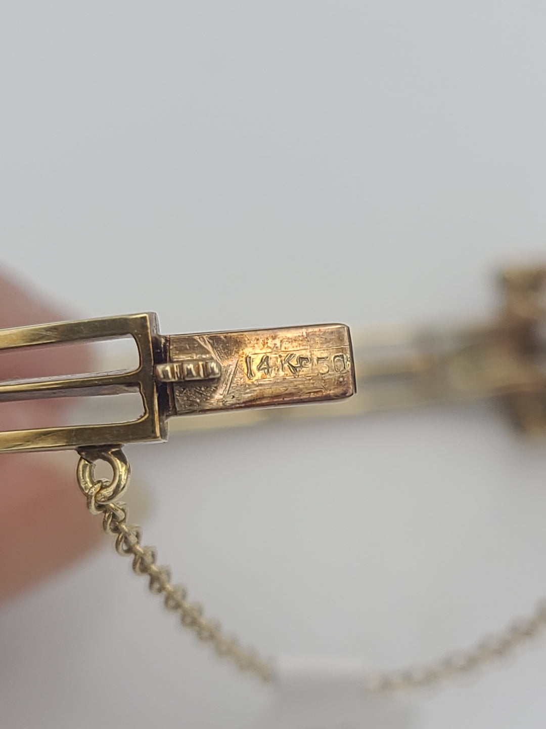 k821 Gorgeous Vintage Diamond and Enamel Bracelet in 14kt Yellow Gold