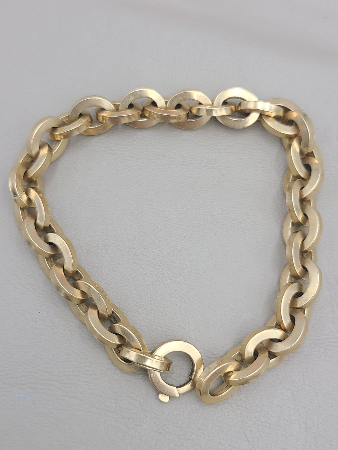 k844 Nice Unisex 18kt Yellow Gold 8" Cable Link Bracelet