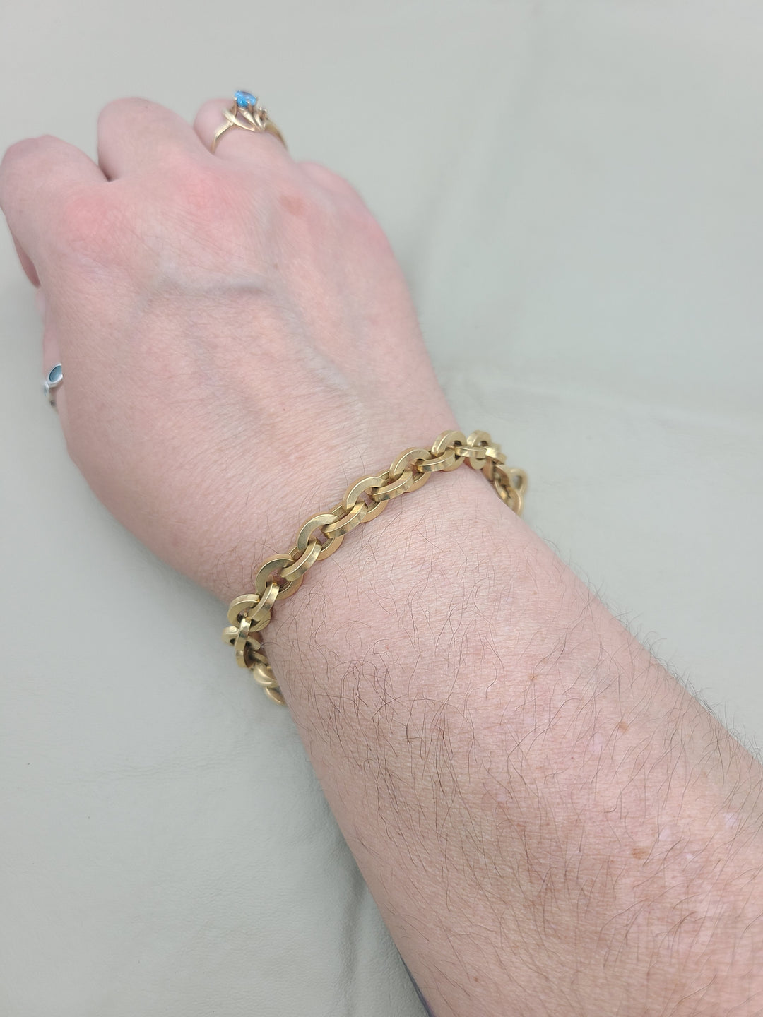 k844 Nice Unisex 18kt Yellow Gold 8" Cable Link Bracelet