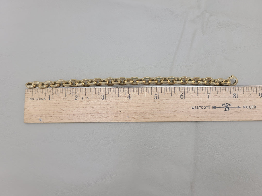 k844 Nice Unisex 18kt Yellow Gold 8" Cable Link Bracelet