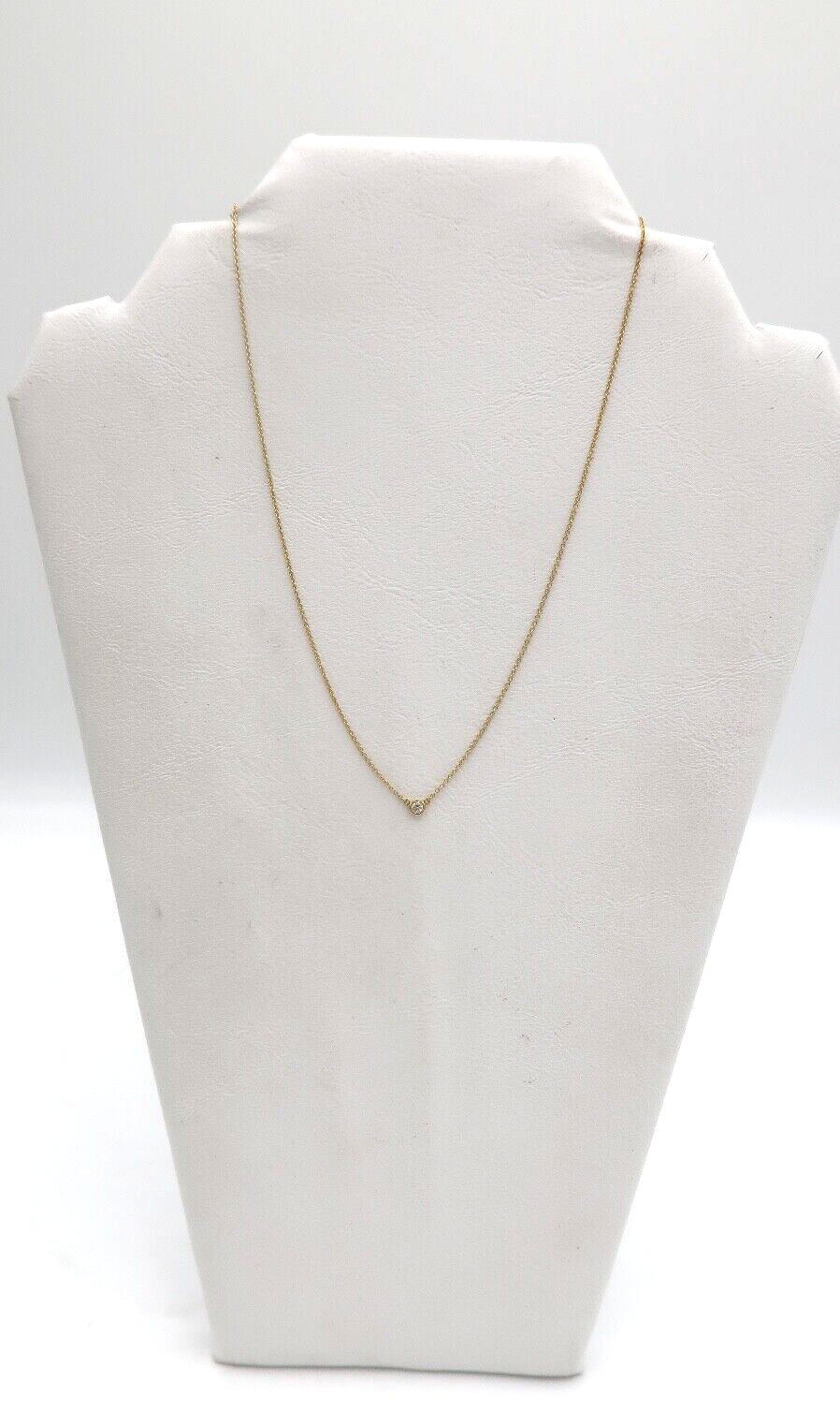 t505 Tiffany Co. 18k Teardrop Diamond 0.08 cts Elsa Peretti Necklace