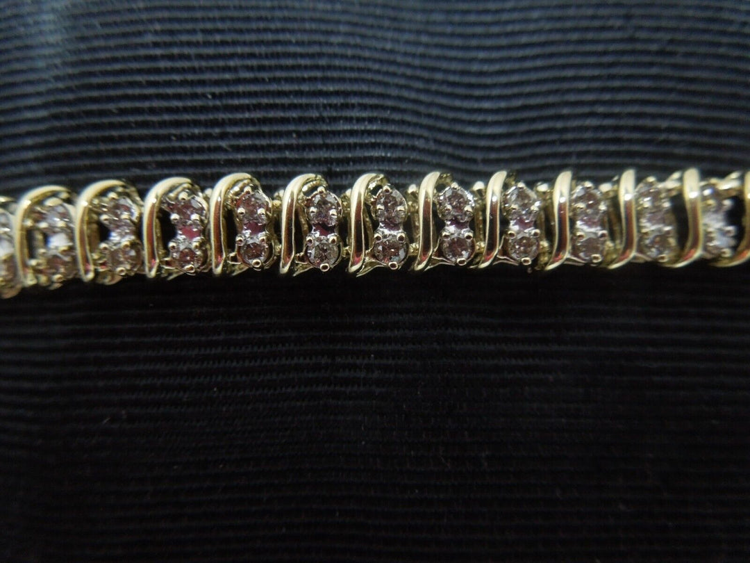 r178 10kt Yellow Gold Diamond 1.50 cts Tennis Bracelet 7.5"