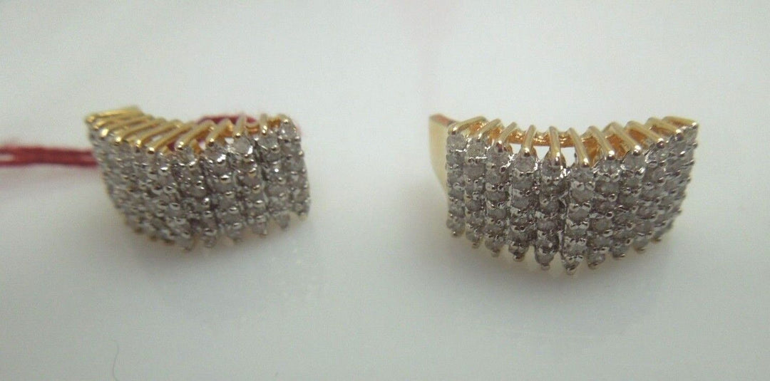 r163 14kt Yellow Gold Diamond .24cts Earrings Signed 6.7g