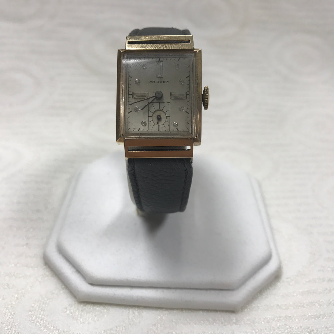 A157 Original Vintage Colomby Camy 17J Mechanical 14K Gold Swiss Wrist Watch
