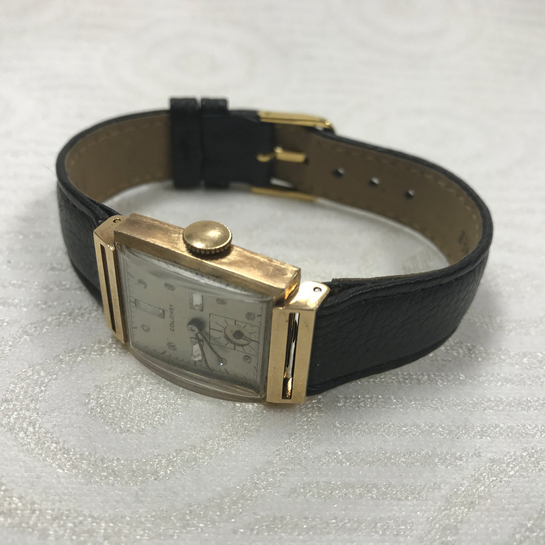 A157 Original Vintage Colomby Camy 17J Mechanical 14K Gold Swiss Wrist Watch