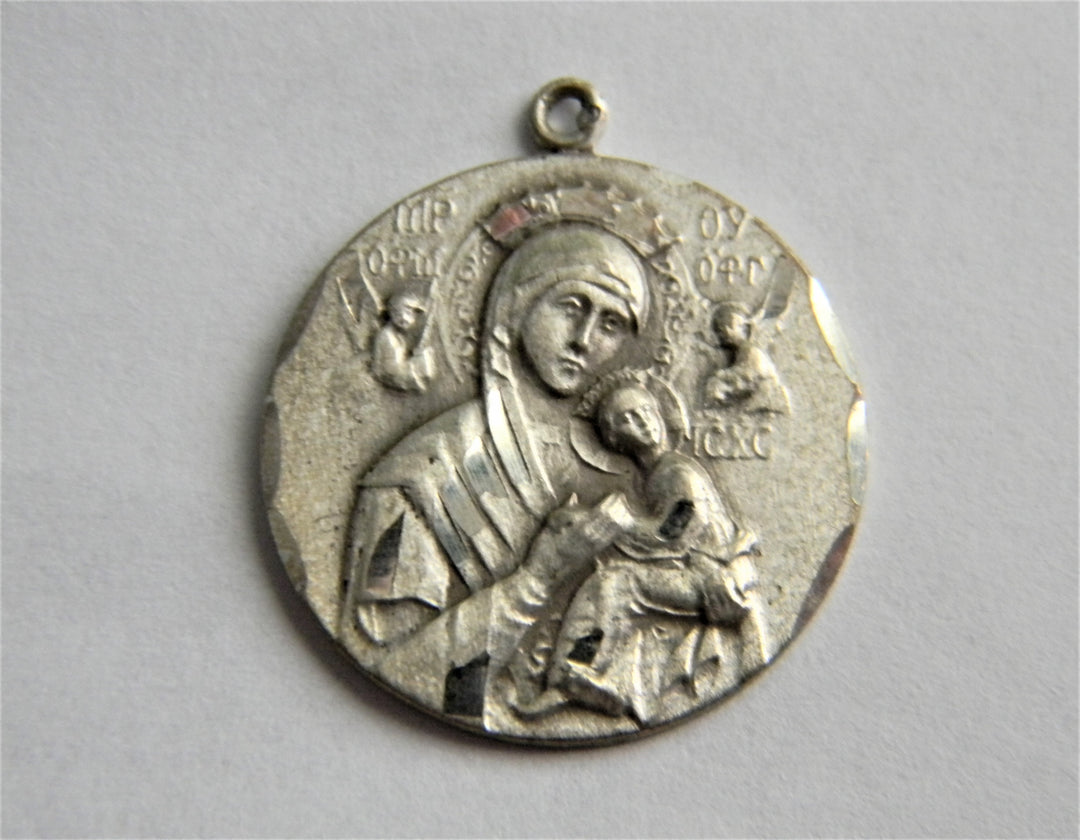 p370 Catholic Mary Our Lady of Perpetual Help Sterling Medal