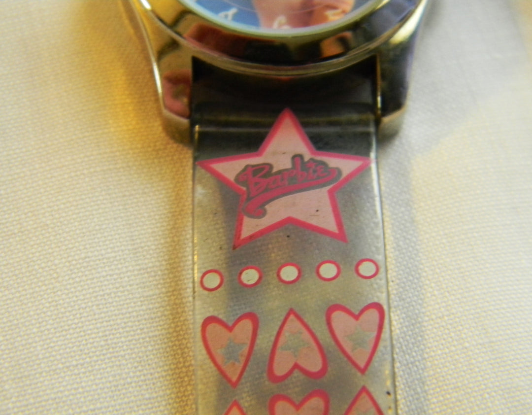 p439 Nice Little Barbie Quartz Watch with a Heart Theme Silicone Band