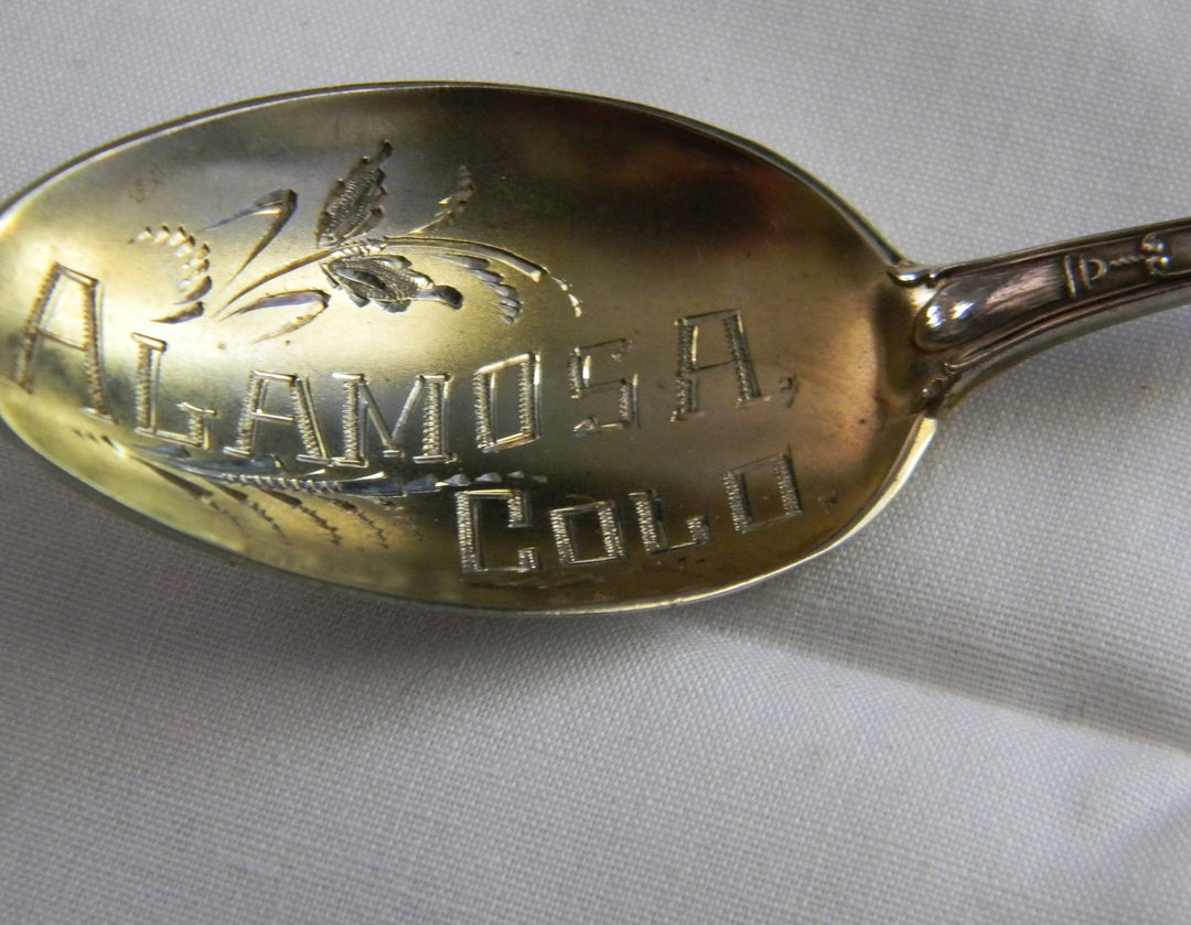 p454 Unique Preowned Silver BPOE Collector Spoon Alamosa, COLO - Moose and Clock