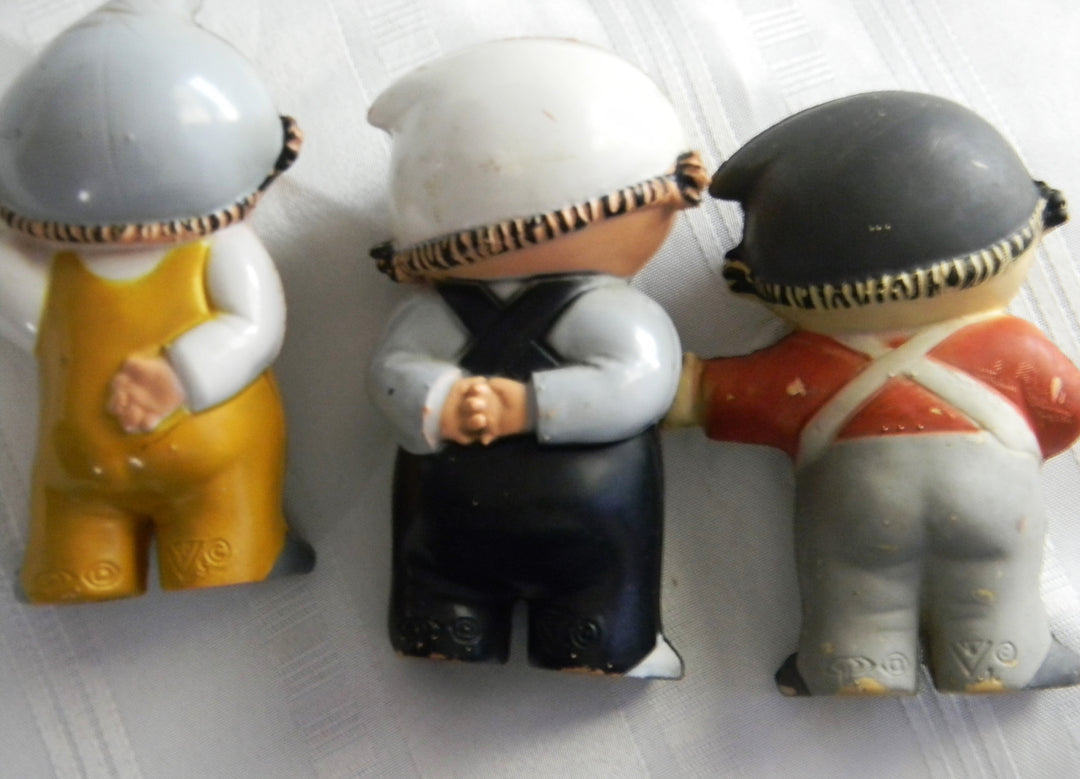 p456 Set of 1960's Goebel Puck Mainzelmannchen Rubber Figures