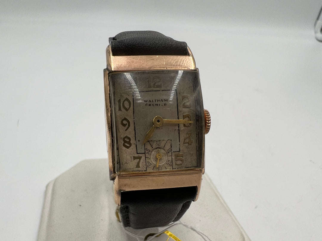 t985 Waltham Premier 10k Gold Plated Wrist Watch