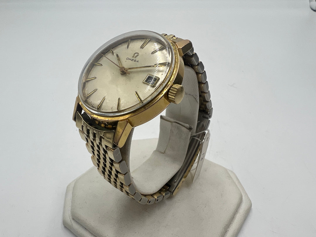 u009 OMEGA 14k Gold Filled Automatic Date Wrist Watch