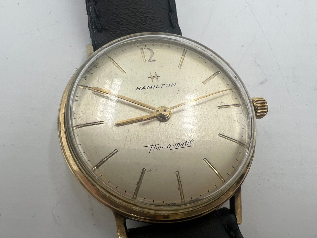 u013 Hamilton 1960s Thin-O-Matic 10k Gold Filled Manual Wind