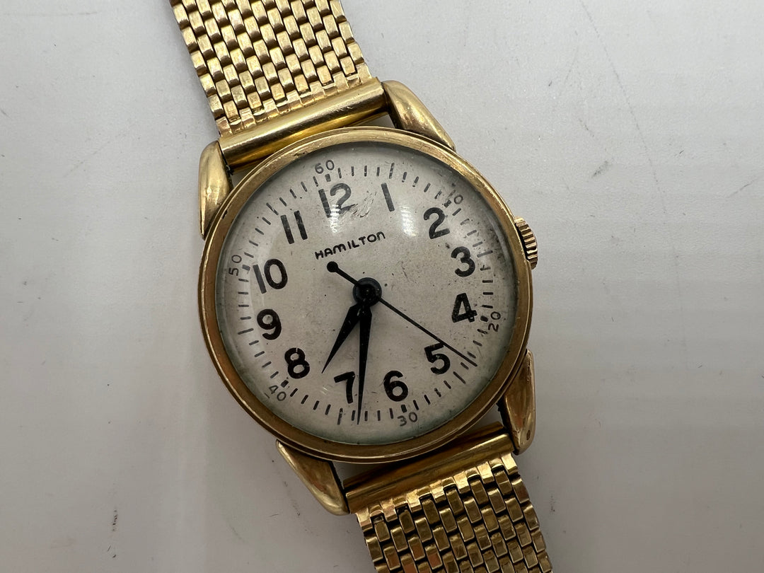 u033 Hamilton 1950s 10k Gold Filled Wrist Watch