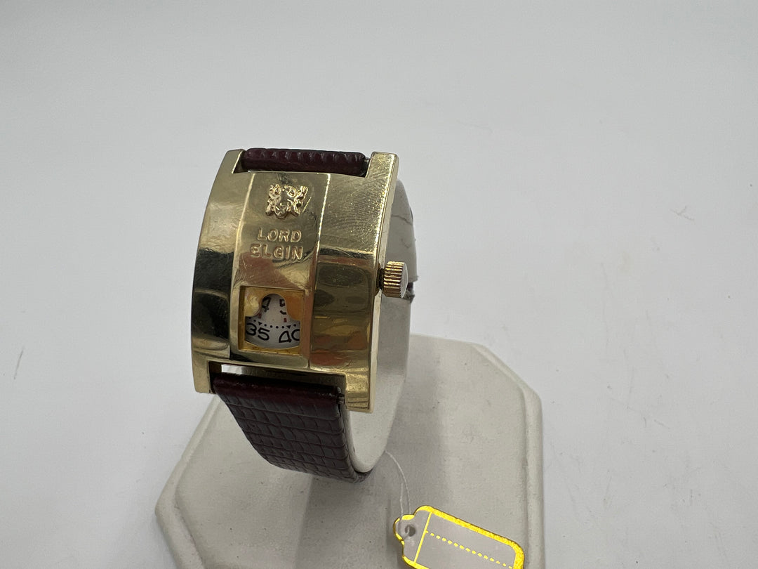 u035 Lord Elgin 1950s "Elvis" 14k GF 21 J Jump Hour