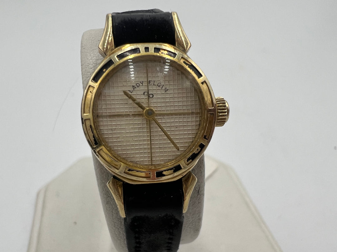 u038 Lady Elgin 1940s 14k Gold Filled Wrist Watch