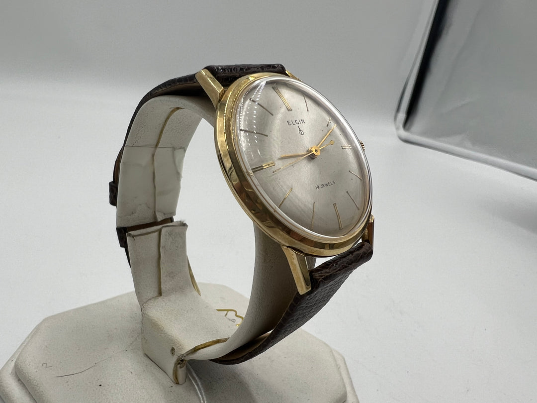 u041 Elgin 10k Gold Plated Manual Wind 19 J Wrist Watch