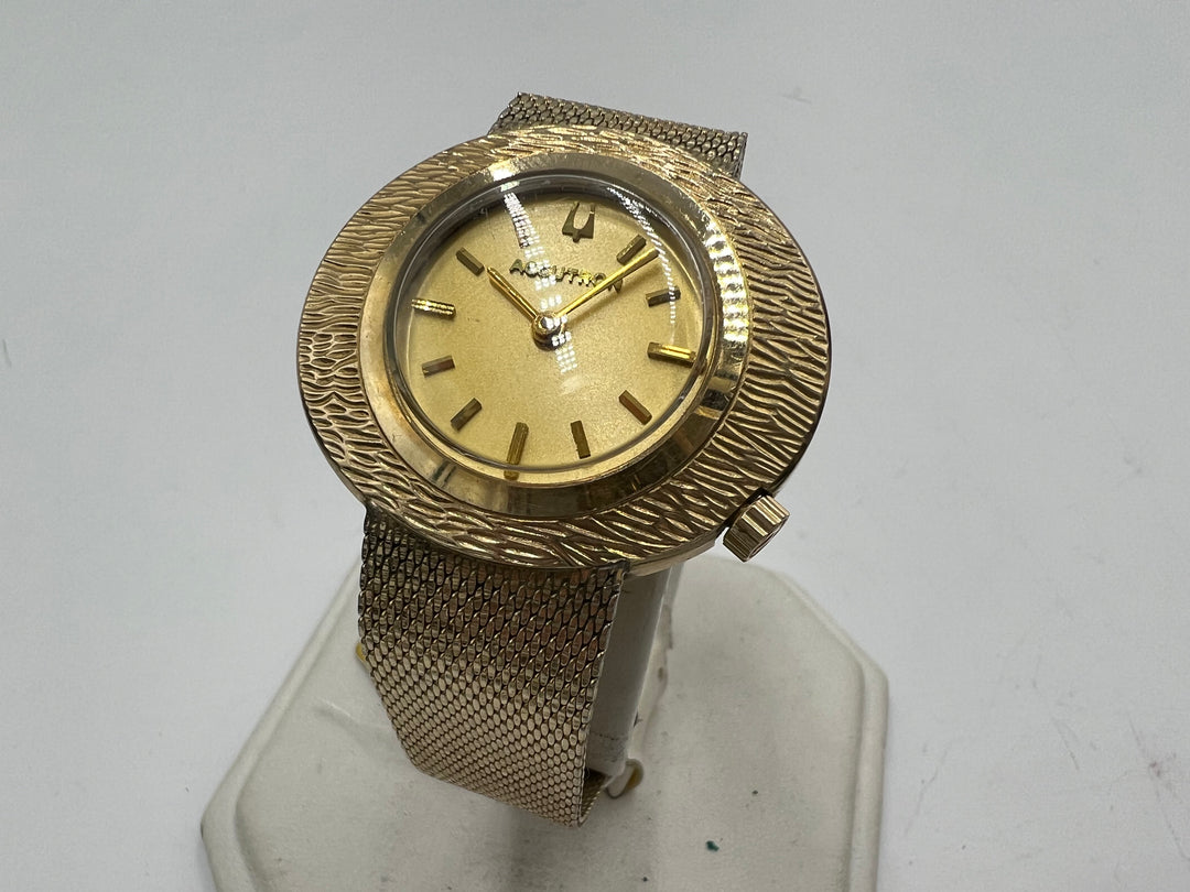 u079 Bulova Accutron Yellow Dial 10kt Gold Filled