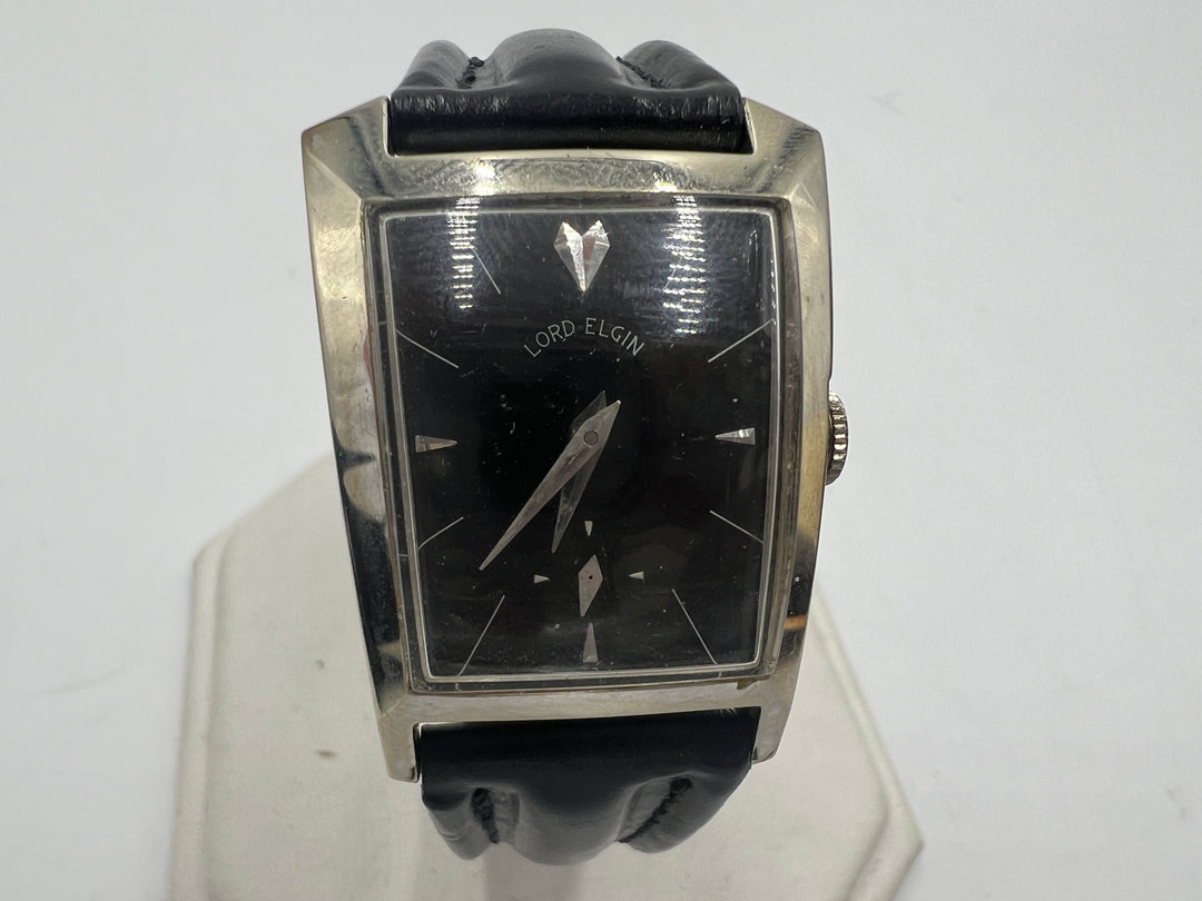 u089 Lord Elgin 14k White Gold Filled Mechanical Wristwatch