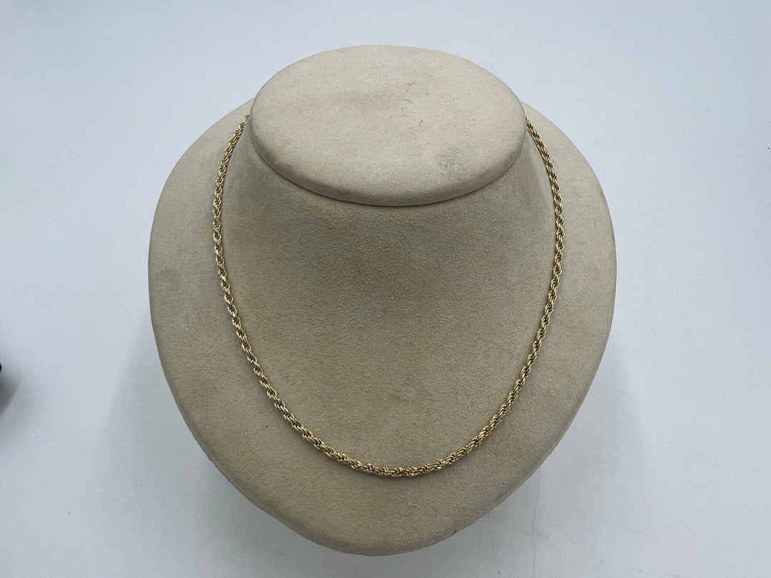 u118 Beautiful 925 Sterling Silver Gold Tone Rope Chain