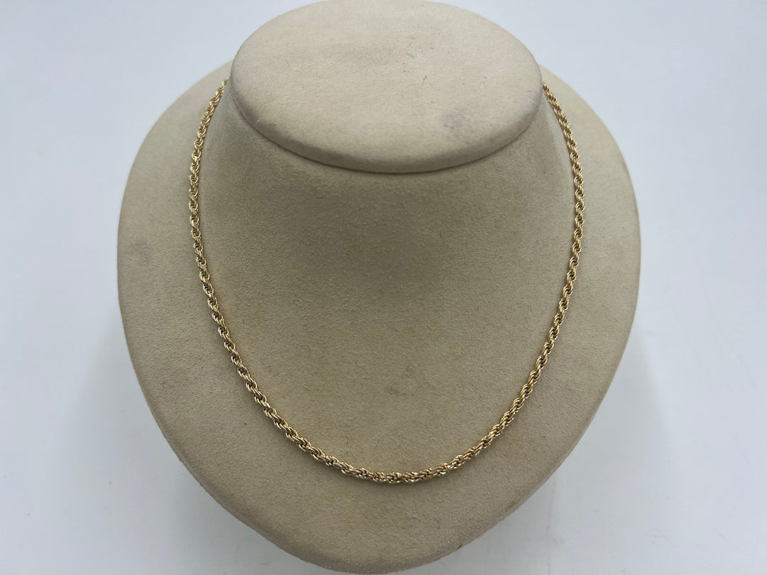 u118 Beautiful 925 Sterling Silver Gold Tone Rope Chain