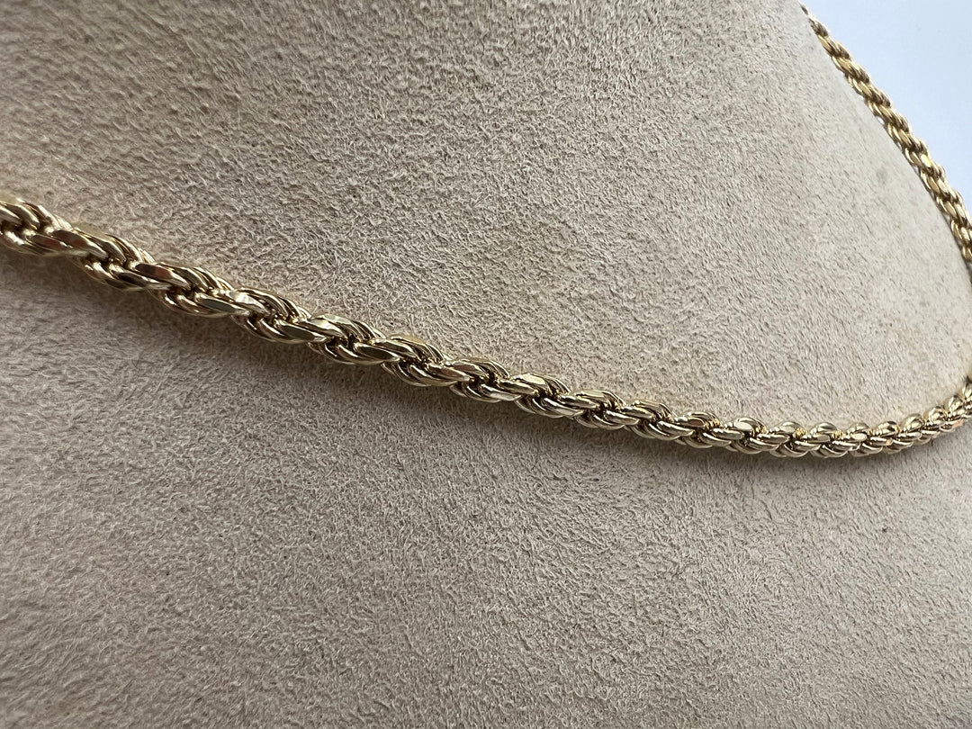 u118 Beautiful 925 Sterling Silver Gold Tone Rope Chain