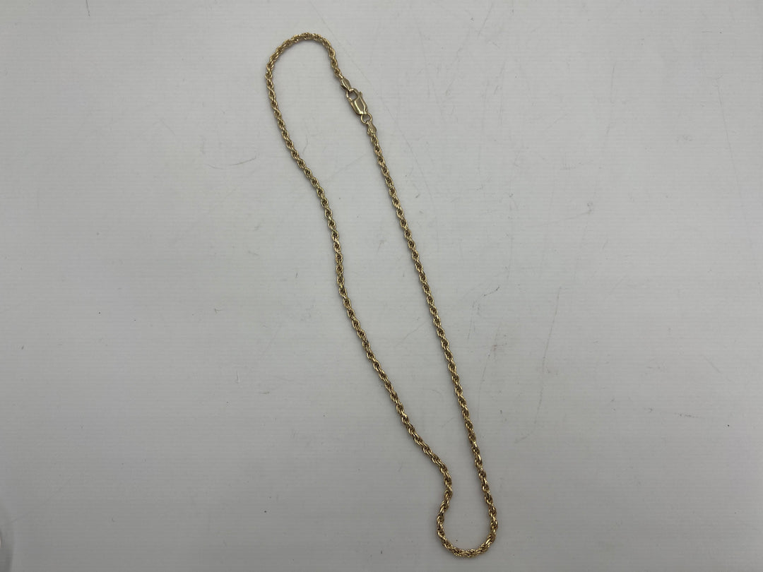 u118 Beautiful 925 Sterling Silver Gold Tone Rope Chain