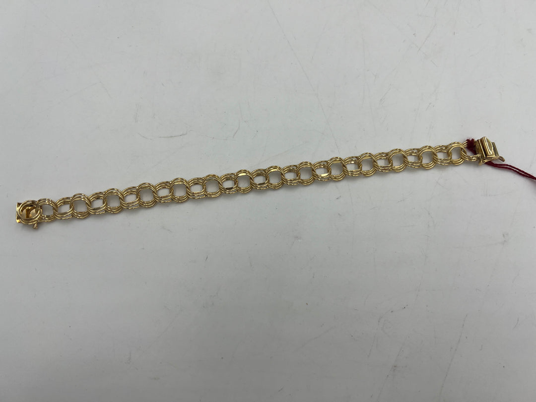 u125 Unique Cable Chain 14kt Yellow Gold Bracelet