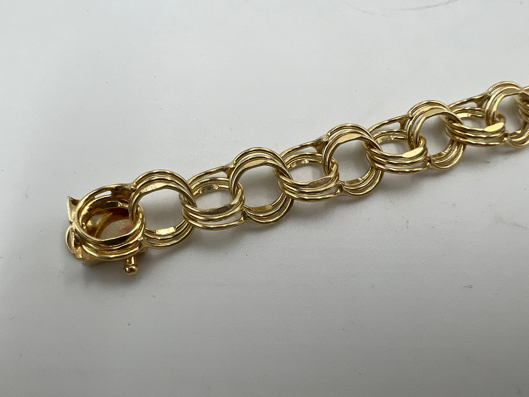 u125 Unique Cable Chain 14kt Yellow Gold Bracelet